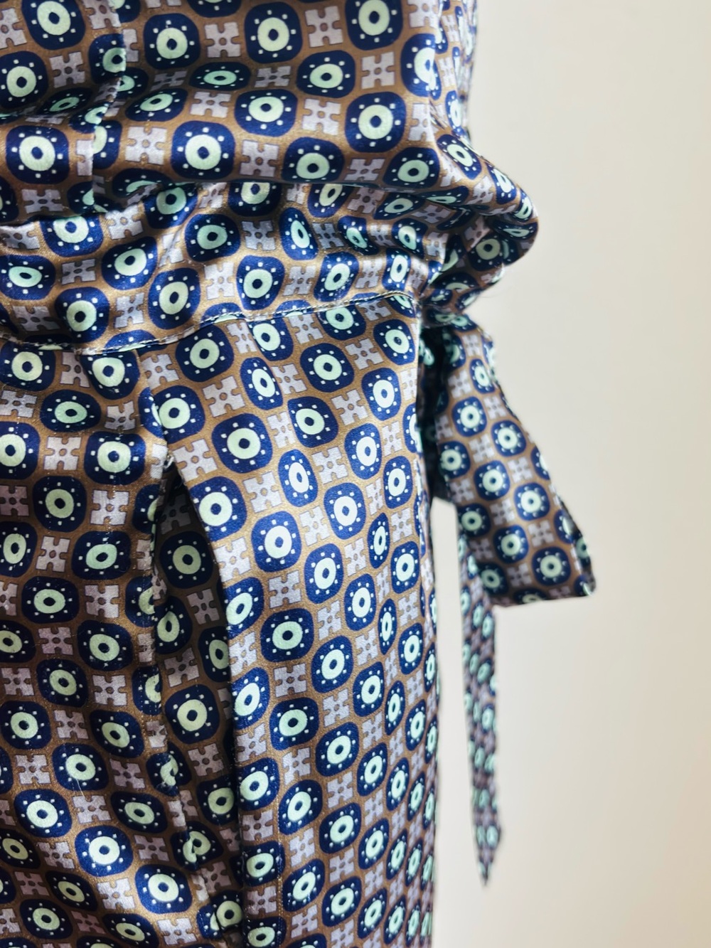 Clover Canyon Navy & White Geo Print Tie-Waist Jumpsuit